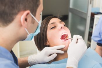 Woman sedated for a dental procedure